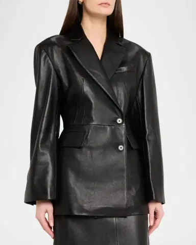 ARMA Lydia Single-Breasted Lambskin Leather Jacket | Thumbnail 4 ARMA Lydia Single-Breasted Lambskin Leather Jacket | Thumbnail 4