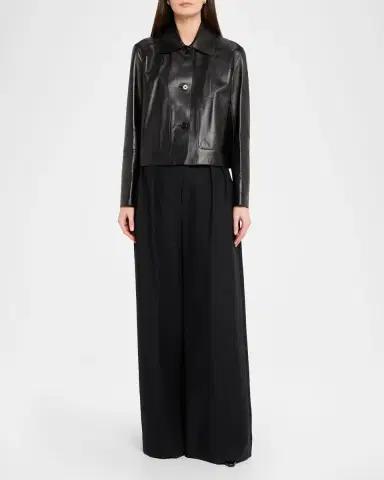 ARMA Emy Cropped Lambskin Leather Jacket | Thumbnail 2 ARMA Emy Cropped Lambskin Leather Jacket | Thumbnail 2