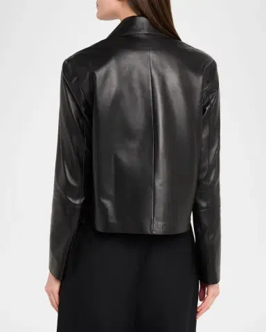 ARMA Emy Cropped Lambskin Leather Jacket | Thumbnail 3 ARMA Emy Cropped Lambskin Leather Jacket | Thumbnail 3