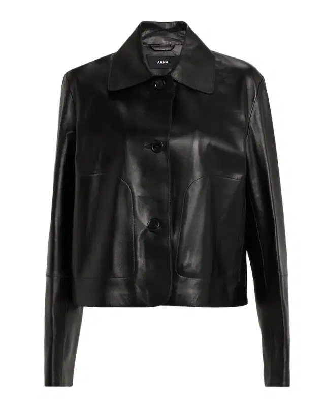 Arma Emy Cropped Lambskin Leather Jacket