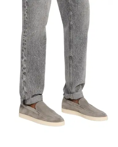 Brunello Cucinelli Men's Chevron Suede Slip-On Sneakers | Thumbnail 1 Brunello Cucinelli Men's Chevron Suede Slip-On Sneakers | Thumbnail 1
