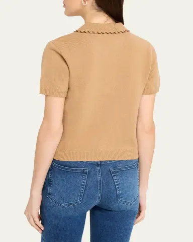 Frame The Leather Stitch Polo Sweater | Thumbnail 3 Frame The Leather Stitch Polo Sweater | Thumbnail 3