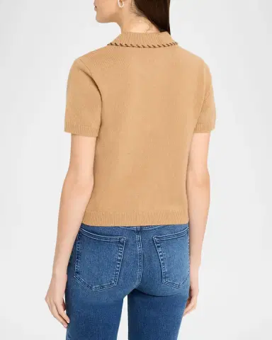 Frame The Leather Stitch Polo Sweater | Thumbnail 7 Frame The Leather Stitch Polo Sweater | Thumbnail 7