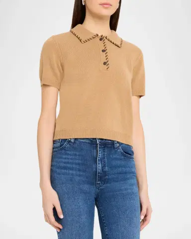Frame The Leather Stitch Polo Sweater | Thumbnail 8 Frame The Leather Stitch Polo Sweater | Thumbnail 8