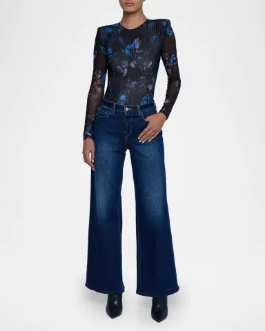 L'Agence Trista Floral Mesh Bodysuit | Thumbnail 2