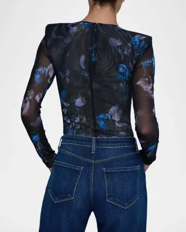 L'Agence Trista Floral Mesh Bodysuit | Thumbnail 3