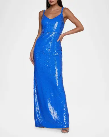 L'Agence Karma Sequined Sleeveless Maxi Dress | Thumbnail 2