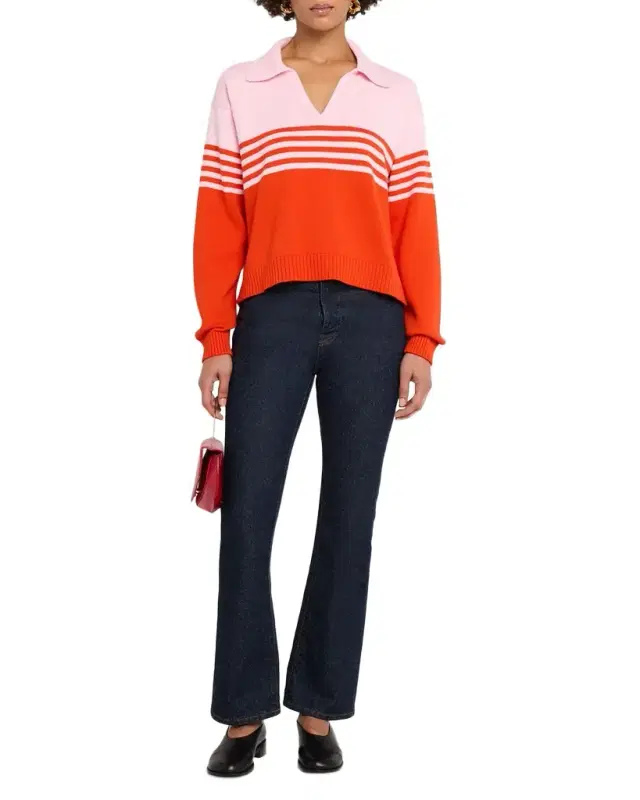 Jules Stripe Polo Sweater