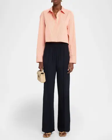 A.L.C. Maude Striped Cropped Shirt | Thumbnail 2 A.L.C. Maude Striped Cropped Shirt | Thumbnail 2