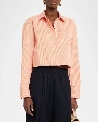 A.L.C. Maude Striped Cropped Shirt | Thumbnail 4 A.L.C. Maude Striped Cropped Shirt | Thumbnail 4