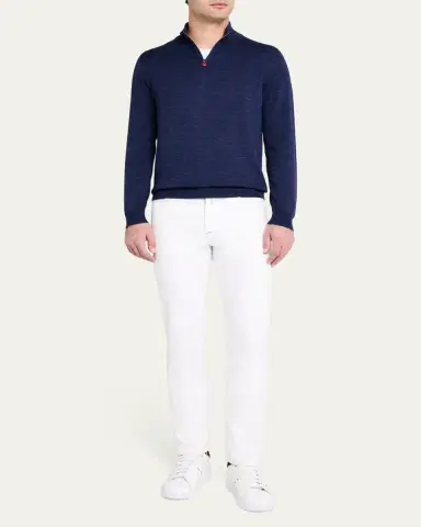 Kiton Men's Silk, Cashmere and Linen Half-Zip Sweater | Thumbnail 2 Kiton Men's Silk, Cashmere and Linen Half-Zip Sweater | Thumbnail 2
