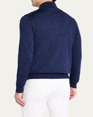 Kiton Men's Silk, Cashmere and Linen Half-Zip Sweater | Thumbnail 3 Kiton Men's Silk, Cashmere and Linen Half-Zip Sweater | Thumbnail 3