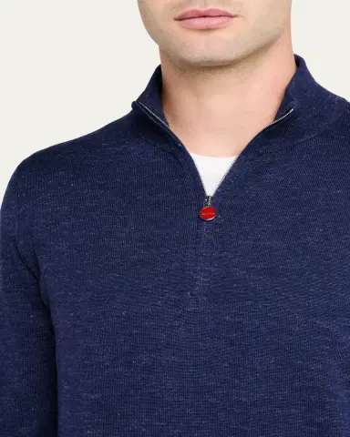 Kiton Men's Silk, Cashmere and Linen Half-Zip Sweater | Thumbnail 5 Kiton Men's Silk, Cashmere and Linen Half-Zip Sweater | Thumbnail 5