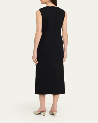 Oscar de la Renta Crystal Embroidered Tweed Sleeveless Midi Cocktail Dress | Thumbnail 3 Oscar de la Renta Crystal Embroidered Tweed Sleeveless Midi Cocktail Dress | Thumbnail 3