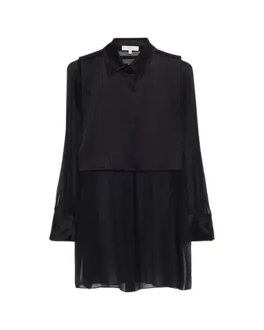 Lafayette 148 New York Sheer Silk Georgette Tunic & Pleated Vest Set | Thumbnail 1