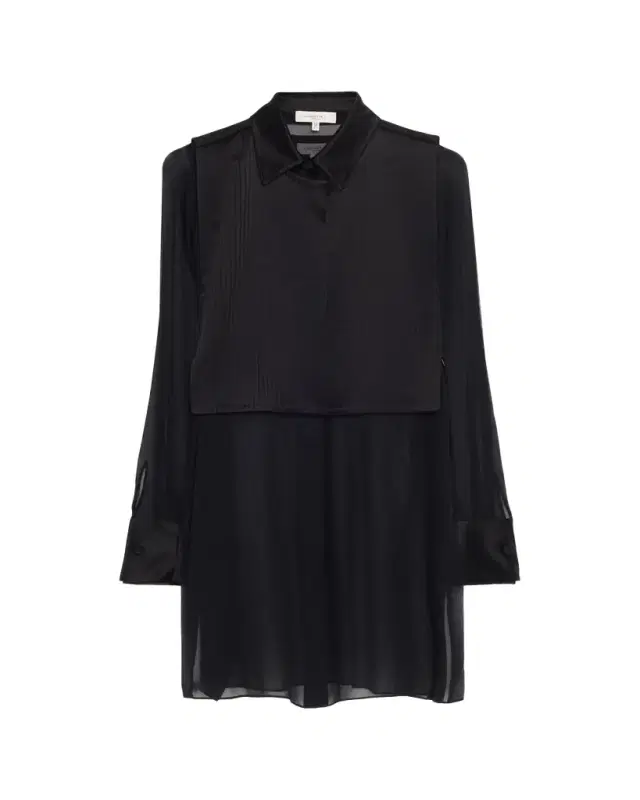 Lafayette 148 New York Sheer Silk Georgette Tunic & Pleated Vest Set