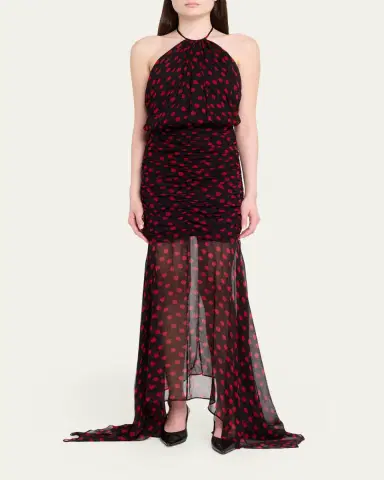 Ronny Kobo Lovisa Polka Dot Halter Dress | Thumbnail 2