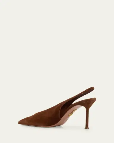 Aquazzura 85mm Voltaire Suede Slingback Pumps | Thumbnail 2
