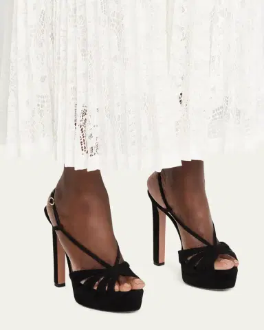 Aquazzura 130mm Aimee Suede Platform Sandals | Thumbnail 2
