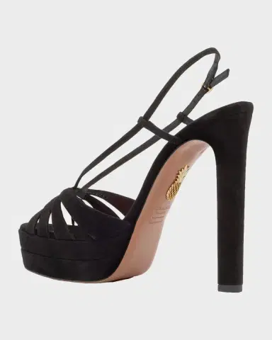 Aquazzura 130mm Aimee Suede Platform Sandals | Thumbnail 8