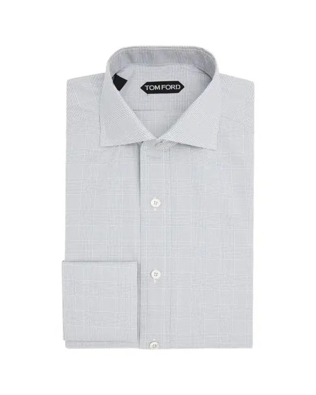 TOM FORD Men's Cotton Fine-Check Dress Shirt