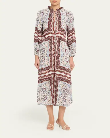 Cara Cara Berkshire Paisley Long-Sleeve Midi Dress | Thumbnail 2 Cara Cara Berkshire Paisley Long-Sleeve Midi Dress | Thumbnail 2