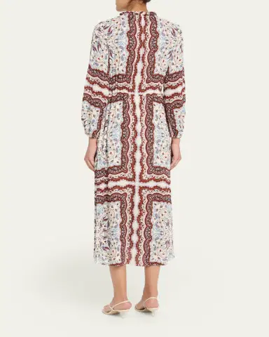 Cara Cara Berkshire Paisley Long-Sleeve Midi Dress | Thumbnail 3 Cara Cara Berkshire Paisley Long-Sleeve Midi Dress | Thumbnail 3