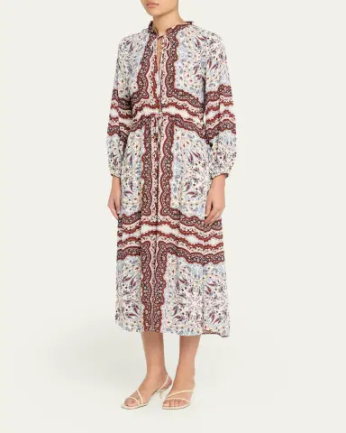 Cara Cara Berkshire Paisley Long-Sleeve Midi Dress | Thumbnail 4 Cara Cara Berkshire Paisley Long-Sleeve Midi Dress | Thumbnail 4