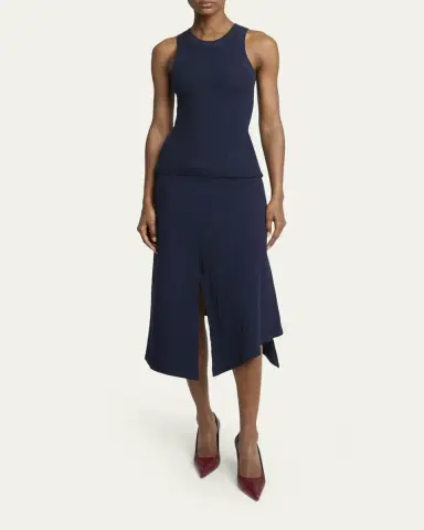 Victoria Beckham Cotton Ribbed Tank Top | Thumbnail 2