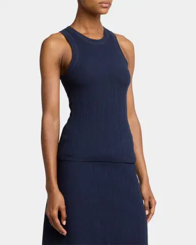 Victoria Beckham Cotton Ribbed Tank Top | Thumbnail 8