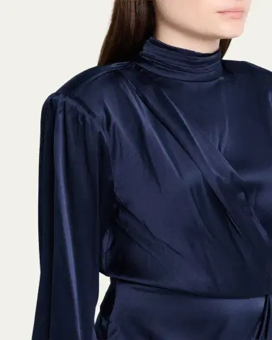 Ronny Kobo Imara Draped Open-Back Charmeuse Mini Dress | Thumbnail 5 Ronny Kobo Imara Draped Open-Back Charmeuse Mini Dress | Thumbnail 5