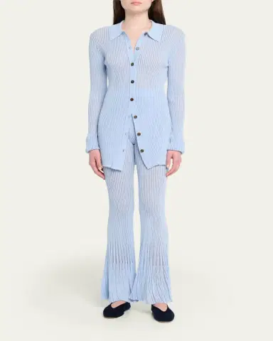 Ronny Kobo Dallas Sheer Rib Knit Pants | Thumbnail 2