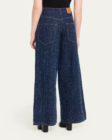 Ronny Kobo Solene Wide-Leg Textured Denim Jeans | Thumbnail 3 Ronny Kobo Solene Wide-Leg Textured Denim Jeans | Thumbnail 3