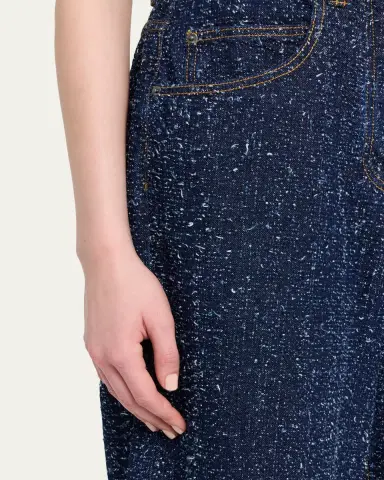 Ronny Kobo Solene Wide-Leg Textured Denim Jeans | Thumbnail 5 Ronny Kobo Solene Wide-Leg Textured Denim Jeans | Thumbnail 5