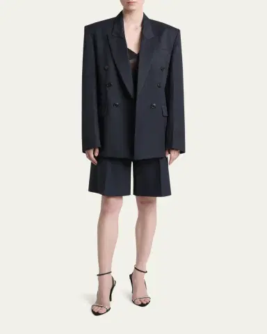 Victoria Beckham Pleated Tailored Bermuda Shorts | Thumbnail 2