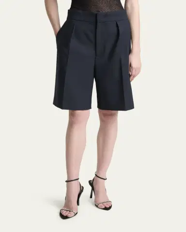 Victoria Beckham Pleated Tailored Bermuda Shorts | Thumbnail 4