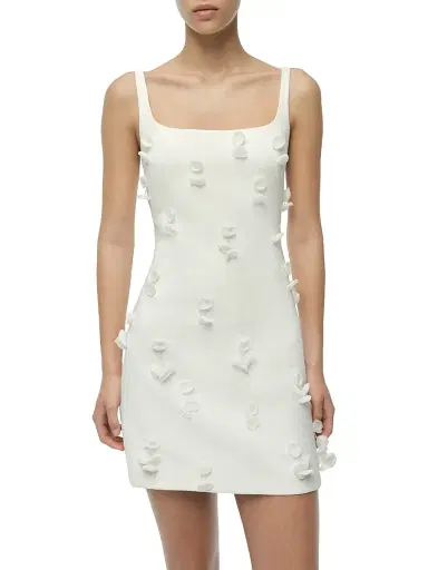 Simkhai Women's Cailinn Appliqué Linen-Blend Minidress - White - Size 14 | Thumbnail 5 Simkhai Women's Cailinn Appliqué Linen-Blend Minidress - White - Size 14 | Thumbnail 5
