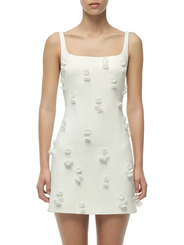 SIMKHAI Women's Cailinn Appliqué Linen-Blend Minidress - White