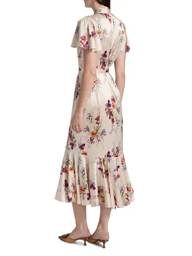 Cinq à Sept Women's Iris Bouquet Willow Floral A-Line Midi-Shirtdress - Oatmilk Multi | Thumbnail 5 Cinq à Sept Women's Iris Bouquet Willow Floral A-Line Midi-Shirtdress - Oatmilk Multi | Thumbnail 5