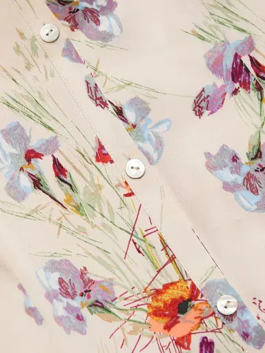 Cinq à Sept Women's Iris Bouquet Willow Floral A-Line Midi-Shirtdress - Oatmilk Multi | Thumbnail 7 Cinq à Sept Women's Iris Bouquet Willow Floral A-Line Midi-Shirtdress - Oatmilk Multi | Thumbnail 7