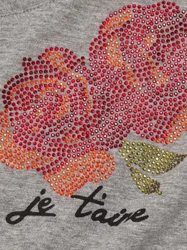 Cinq à Sept Women's Heatset Flowers Shrunken T-Shirt - Charcoal Heather Grey Multi | Thumbnail 7 Cinq à Sept Women's Heatset Flowers Shrunken T-Shirt - Charcoal Heather Grey Multi | Thumbnail 7