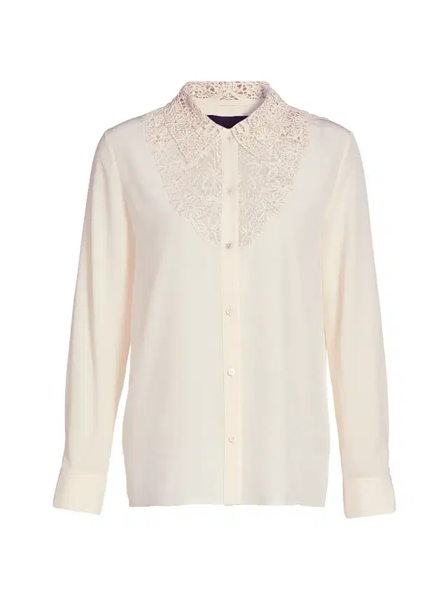 Women's Zola Silk Lace Bib Shirt -