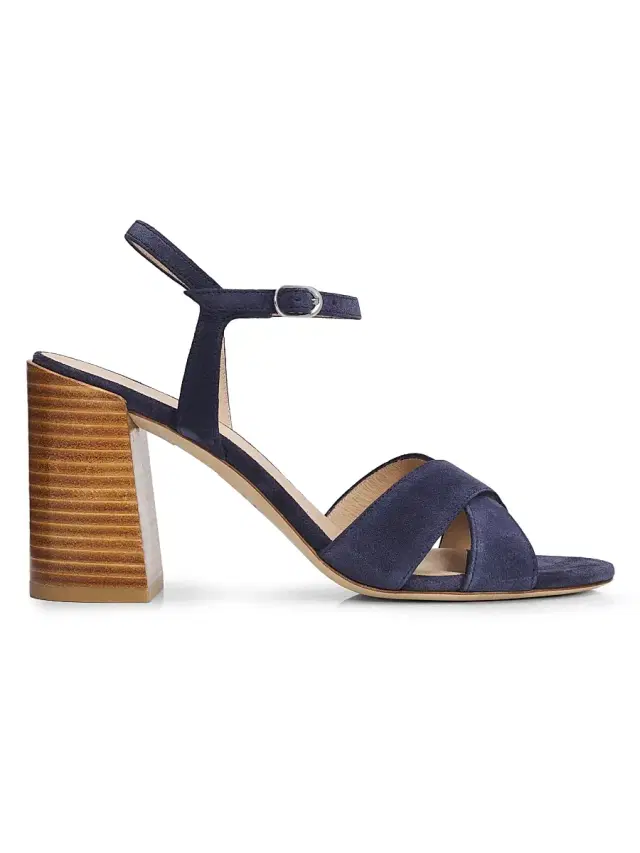 Stuart Weitzman Women's Alyssa 85MM Crisscross Suede Sandals - Nice Blue