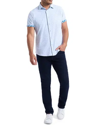 Robert Graham Men's Brompton Printed Short-Sleeve Shirt - Blue | Thumbnail 2
