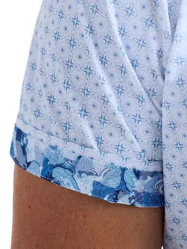 Robert Graham Men's Brompton Printed Short-Sleeve Shirt - Blue | Thumbnail 6