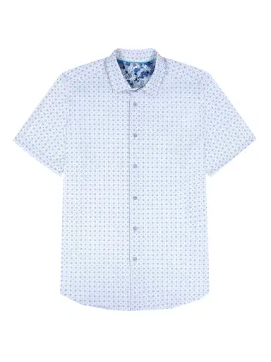 Robert Graham Men's Brompton Printed Short-Sleeve Shirt - Blue | Thumbnail 1
