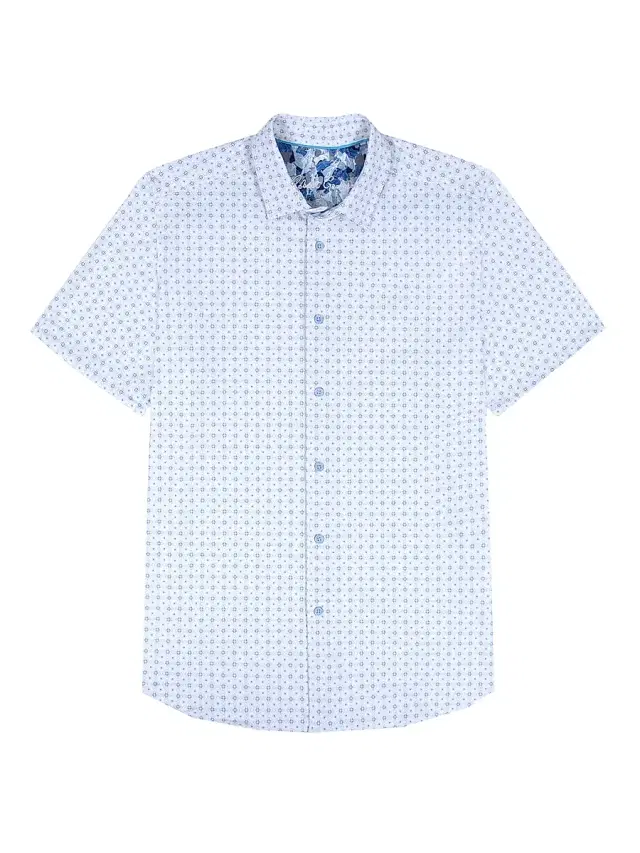 Men's Brompton Printed Short-Sleeve Shirt - Blue