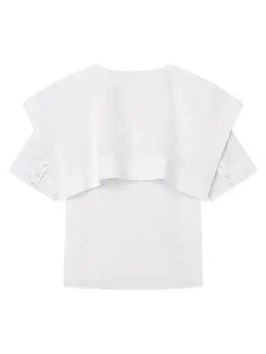 FRAME Women's The Sleek Cotton Cape Shirt - White | Thumbnail 2