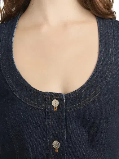 Frame Women's The Patch Pocket Denim Minidress | Thumbnail 6 Frame Women's The Patch Pocket Denim Minidress | Thumbnail 6