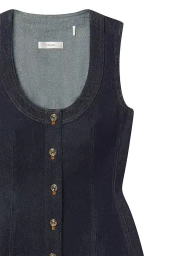 Frame Women's The Patch Pocket Denim Minidress | Thumbnail 7 Frame Women's The Patch Pocket Denim Minidress | Thumbnail 7